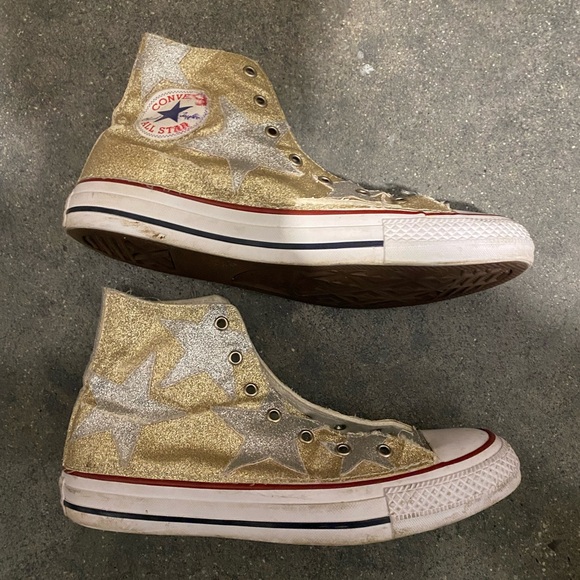 Sparkle gold converse high tops - Picture 1 of 4